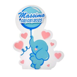 Elefantino personalizzabile con nome e data