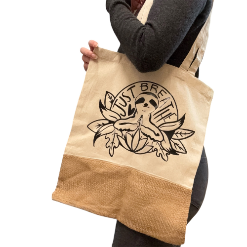 Shopper in cotone e juta Just Breathe - immagine 2