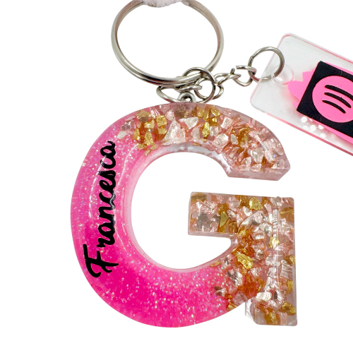 Portachiavi SPOTIFY pink - PERSONALIZZABILE - immagine 2